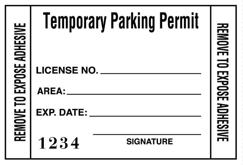 Get short term parking allow windshield stickers image regarding Printable Parking Pass identify Acquire non permanent parking allow windshield stickers